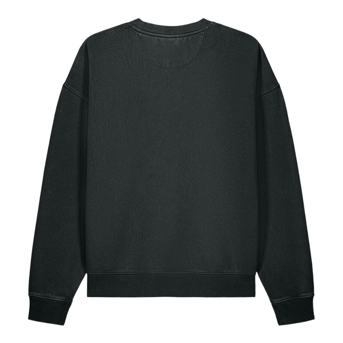 The Possibility Crewneck in washed black, back view