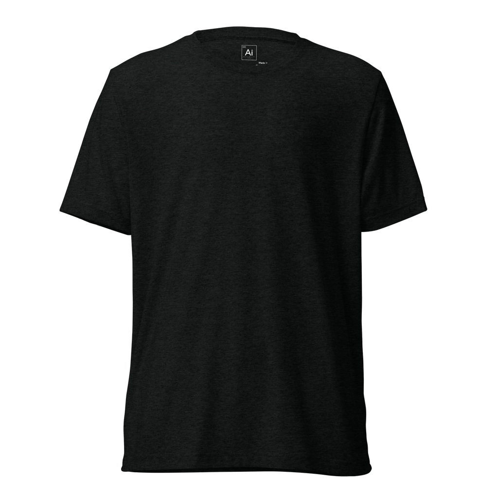 The Possibility Fitted Tee in solid black, front view