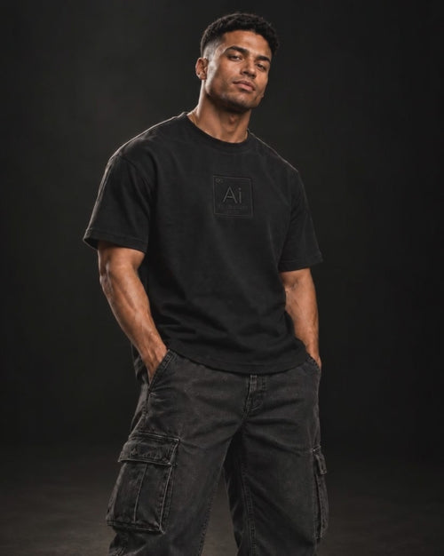 Model wearing the Possibility Box Tee, short video