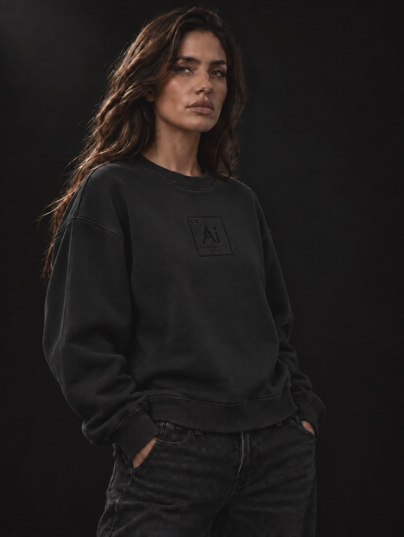Model wearing the Ai + You Possibility Crewneck